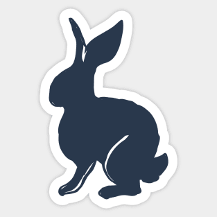 rabbits in the vegetable garden dark blue Sticker